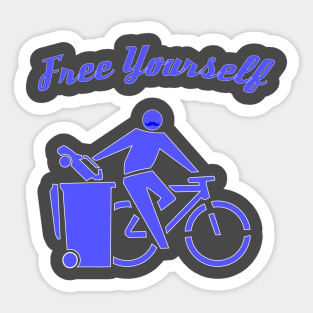 Free Yourself by Cycle. A freedom loving Cyclist. Sticker